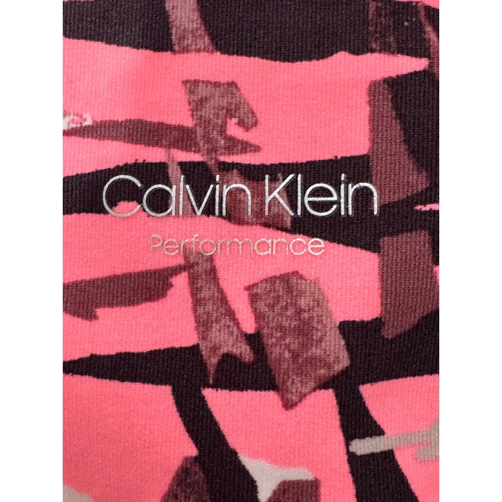 Calvin Klein Performance Womens XL Pink Graphic Palm Print Cropped Leggings WICK - Picture 3 of 7